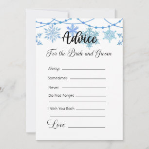 Invitation Conseil pour la mariée et la chambre Blue Snowflak