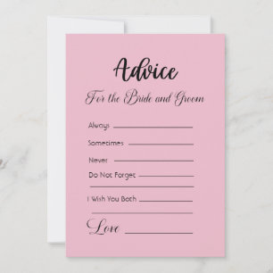 Invitation Conseil pour la mariée et la chambre Cameo rose