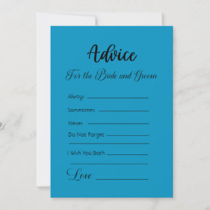 Invitation Conseil pour la mariée et la chambre Cerulean Blue