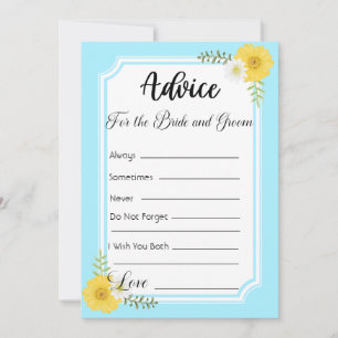 Invitation Conseil pour la mariée et la chambre Sky Blue Flor