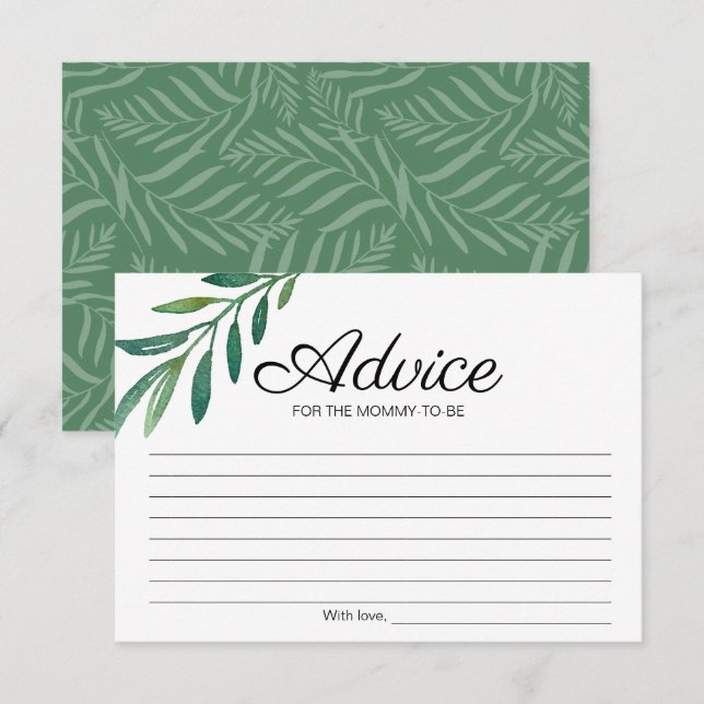Invitation Conseil pour le Baby shower de verdure à vivre (Devant / Derrière)
