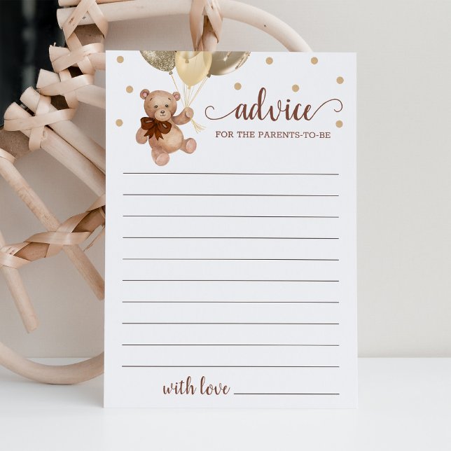 Invitation Conseil pour les parents Baby shower Teddy Bear Ca (Créateur téléchargé)