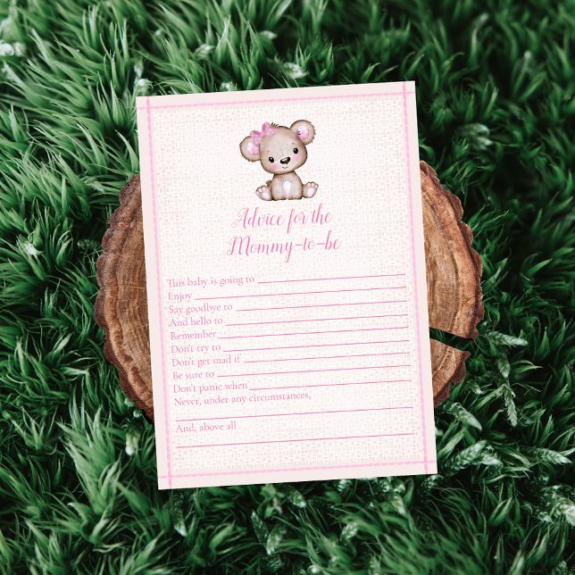 Invitation Conseil pour maman mignonne fille Ours Douche Jeu  (Créateur téléchargé)