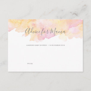 Invitation Conseil rose de baby shower d'aquarelle pour maman
