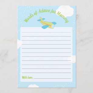 Invitation Conseils de Baby shower d'avion pour maman