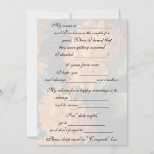 Invitation Conseils de mariage drôles et mignons pour la mari