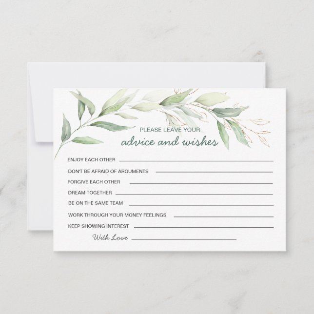 Invitation Conseils de verdure et vœux pour les nouveaux M. e (Devant)