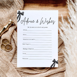 Invitation Conseils et vœux de ruban noir Jeu de baby shower