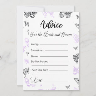 Invitation Conseils pour la mariée et la chambre papillons mo