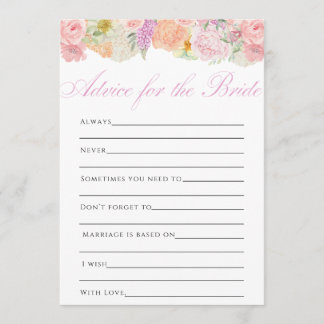 Invitation Conseils pour la mariée Love in Bloom Card