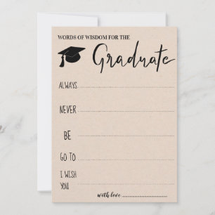 Invitation Conseils Pour Le Diplômé  Papier Kraft