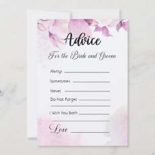 Invitation Conseils pour les mariés Fleurs rose Boho
