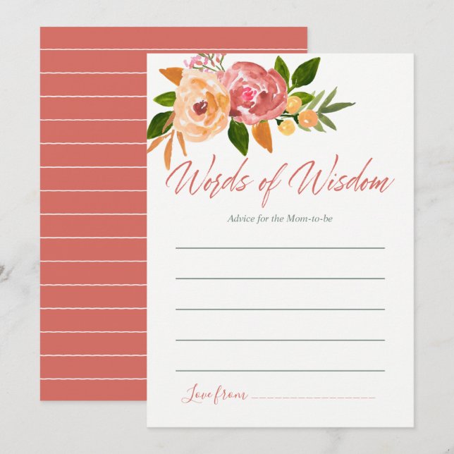 Invitation Conseils pour maman Baby shower (Devant / Derrière)