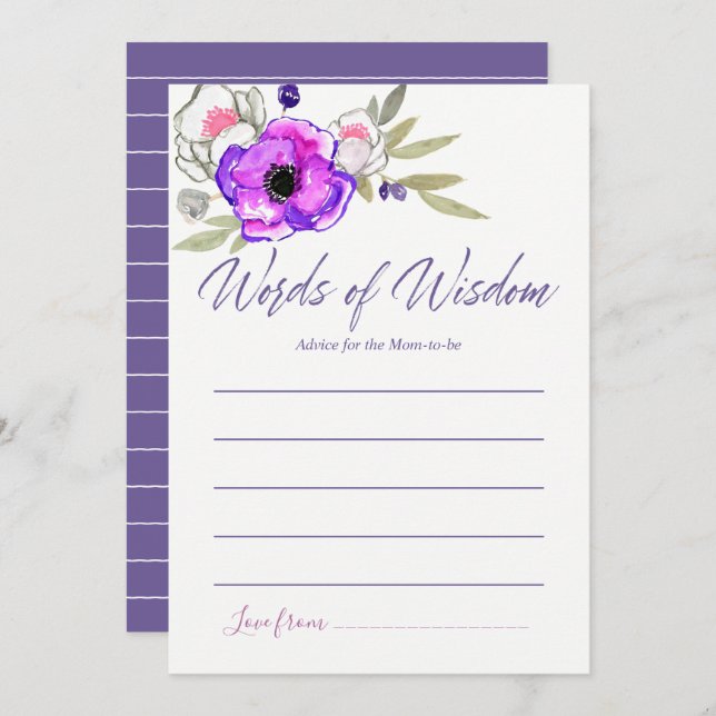 Invitation Conseils pour maman Baby shower (Devant / Derrière)