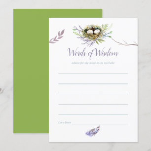 Invitation Conseils pour maman Jumeaux Baby Shower Nid d'oise