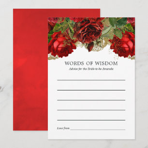 Invitation Conseils pour une fête prénuptiale de luxe rouge B