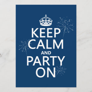 Invitation Conserver le calme et la fête - toutes les couleur