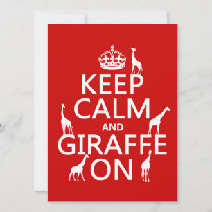Invitation Conserver le calme et la girafe (couleurs personna