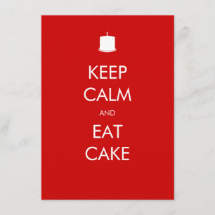 Invitation Conserver le calme manger gâteau 90e anniversaire