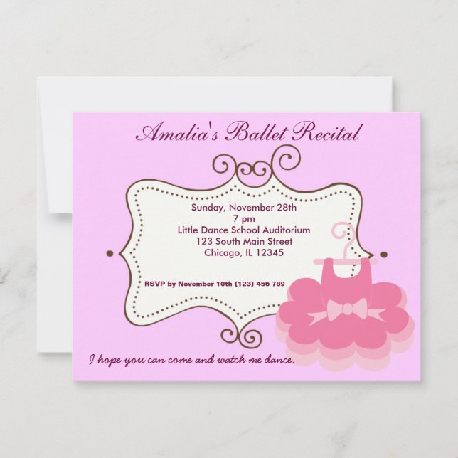 Invitation Considérant Ballet (Devant)