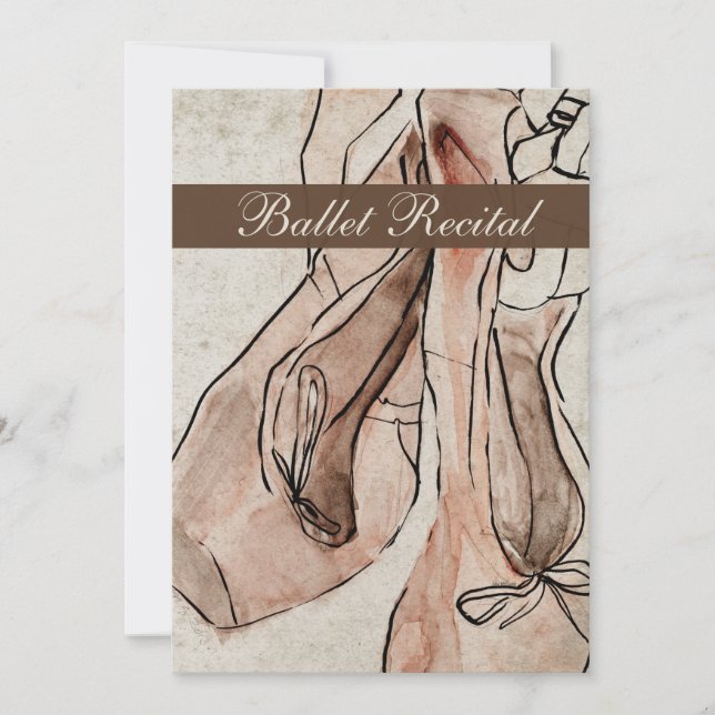 Invitation Considérant Ballet, Chaussure Ballerina Rose Aquar (Devant)