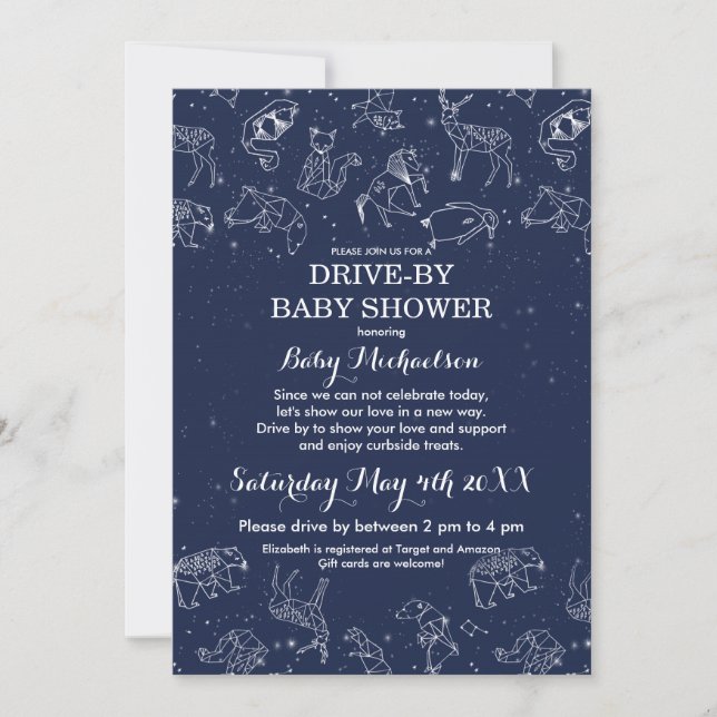 Invitation Constellations Conduites Par Baby shower (Devant)