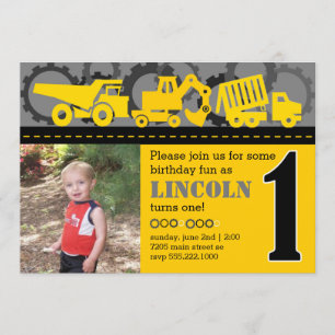 Invitation Construction 1er anniversaire