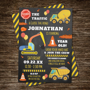 Invitation Construction 1er anniversaire