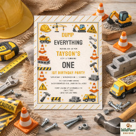 Invitation Construction 1ST Birthday | Builder Truck Party