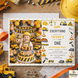 Invitation Construction 1ST Birthday | Builder Truck Party