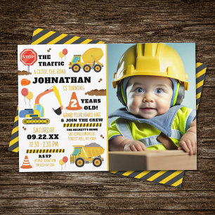 Invitation Construction 2e anniversaire photo