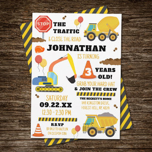 Invitation Construction 3e anniversaire
