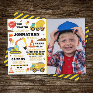 Invitation Construction 3ème anniversaire photo