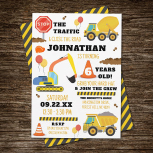 Invitation Construction 6e anniversaire