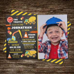 Invitation Construction 6e anniversaire Photo