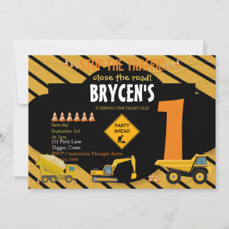 Invitation Construction Anniversaire Camion-Fête de Camion In