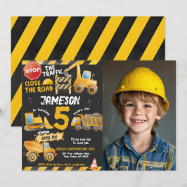 Invitation Construction, Camion de vidange Anniversaire