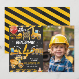 Invitation Construction, Camion de vidange Anniversaire