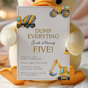 Invitation Construction Dump Tout 5e anniversaire