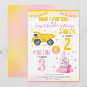 Invitation Construction et Princesse Anniversaire Commun des