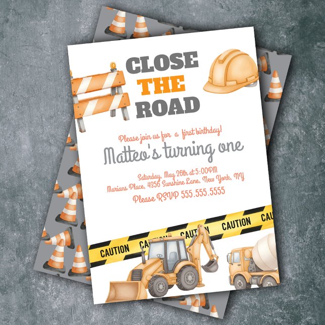 Invitation Construction Vehicles Birthday Dump Truck (Créateur téléchargé)