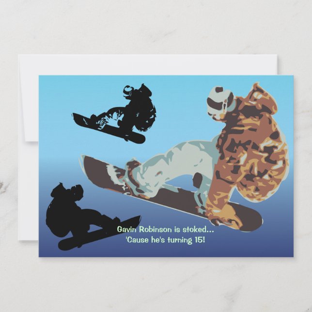 Invitation contagieuse de snowboarding d'air (Devant)