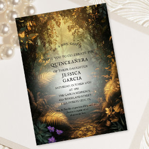 Invitation Conte de fées d'été Forêt enchantée  Quinceañera 