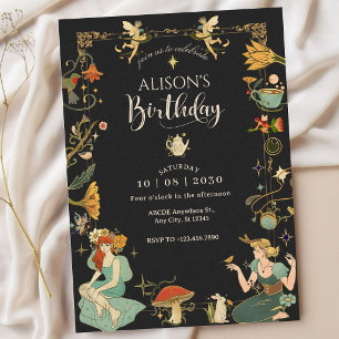 Invitation conte de fées magique vintage anniversaire