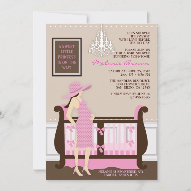 Invitation contemporain de baby shower de maman (Devant)