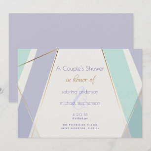 Invitation Contemporain Moderne Géométrique Stripes Mint Viol