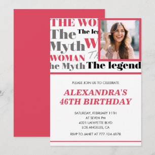 Invitation contemporaine d'anniversaire 46 ans ave