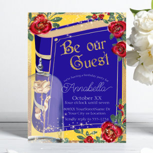 Invitation Contes de fées Glamour Beauty and the Beast Jaune