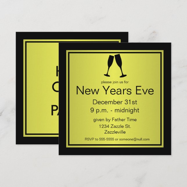 INVITATION CONTINUEZ À FAIRE LA FÊTE ET LE CALME, CHAMPAGNE I (Devant / Derrière)