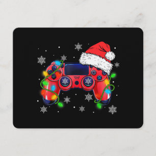 Invitation Contrôleur de jeu vidéo chapeau de Noël Santa Game